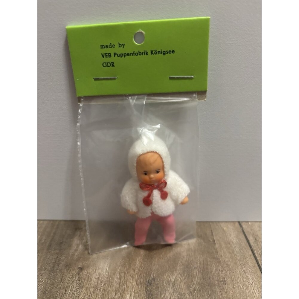 Vintage VEB Puppenfabrik Konigsee GDR 3" Miniature Rubber New In Package